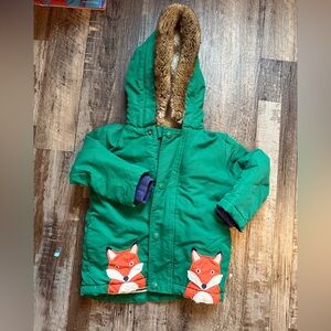 Baby Boden Fox Sherpa-Lined Jacket